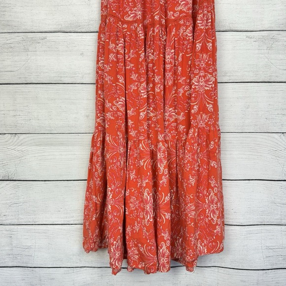 Abel the Label Anthropologie Strawberry Kisses Floral Shirred Tiered Maxi Dress - Picture 3 of 6
